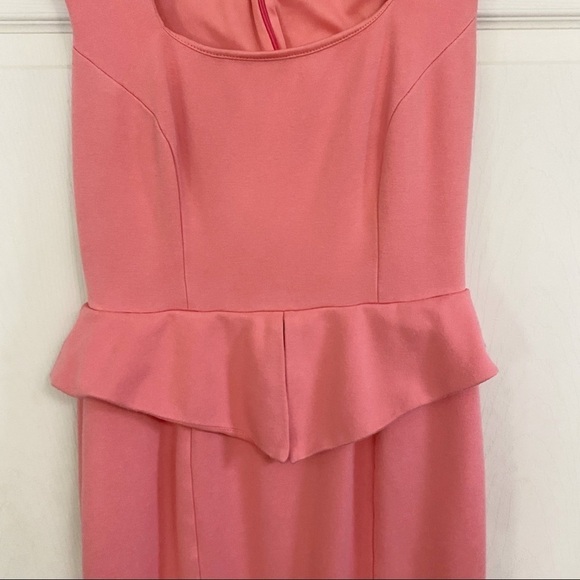 Cache Pink Peplum Style Zip Back Cocktail Dress - Picture 3 of 7